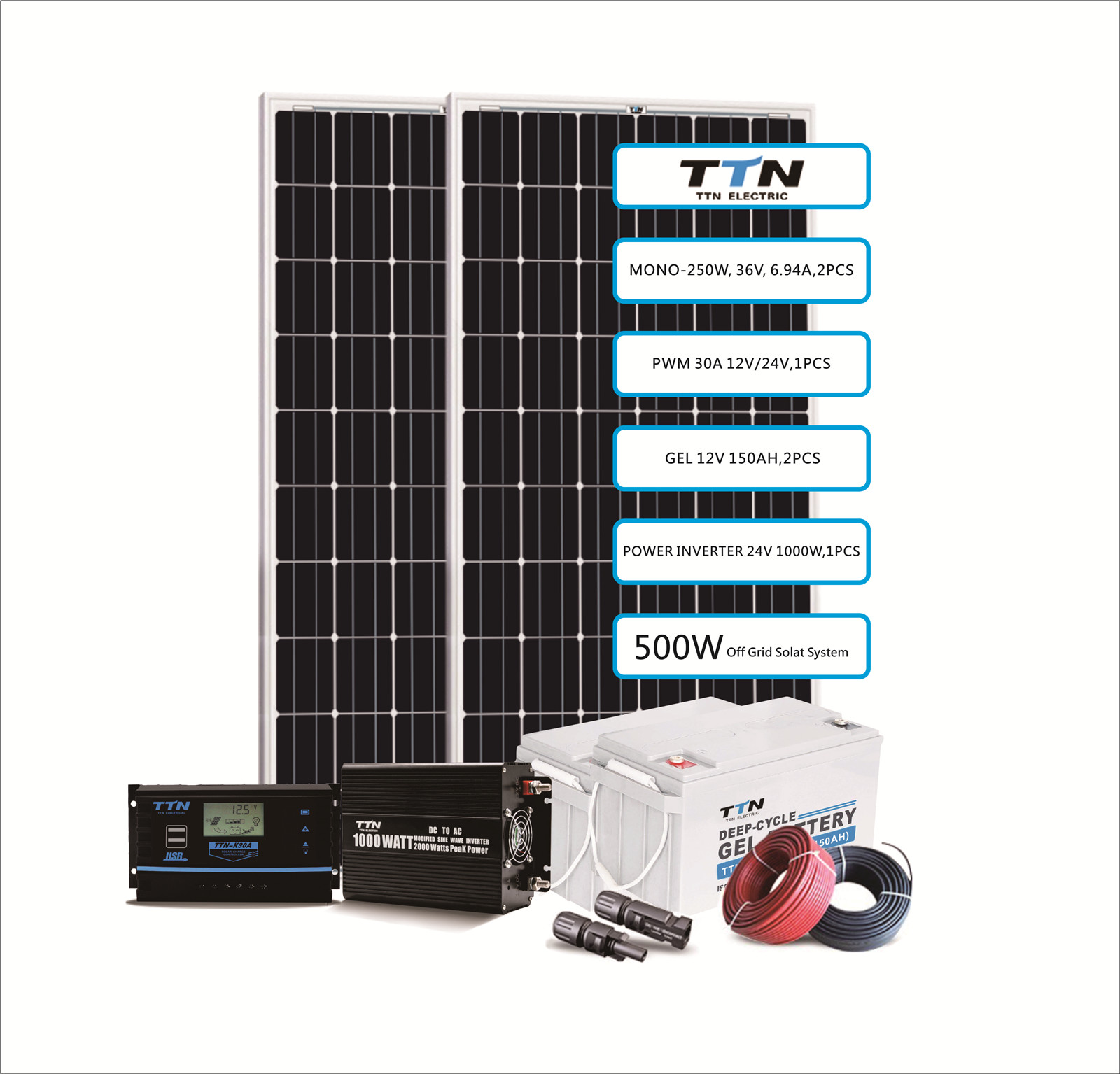 500W / 2655WH Système d'énergie solaire